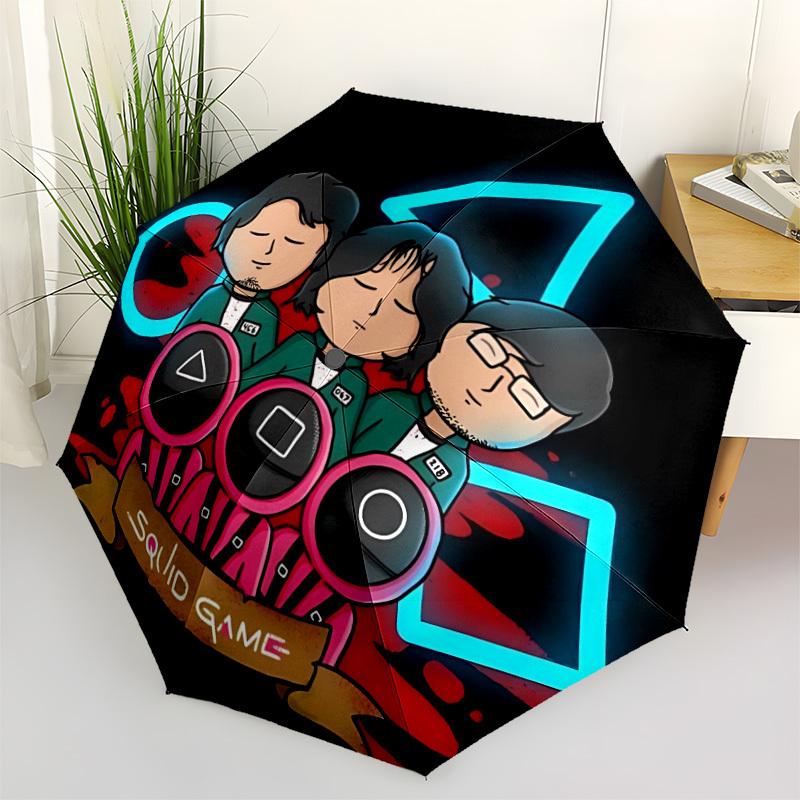 

1pc SQUID GAME Automatic Open/Close Umbrella - Compact Travel Umbrella with 8-Rib Durable Frame yy251023070
