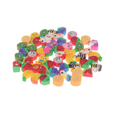 50 unids/set goma de borrar bonita fruta Animal borradores de lápiz material de oficina para estudiantes