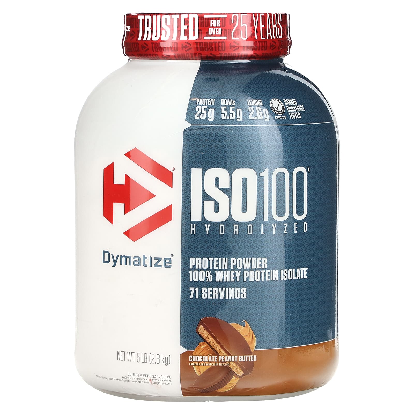 

Hydrolyzed Iso100, 100% Whey Protein Isolate, Chocolate Peanut Butter, 2.3Kg (5Lbs)