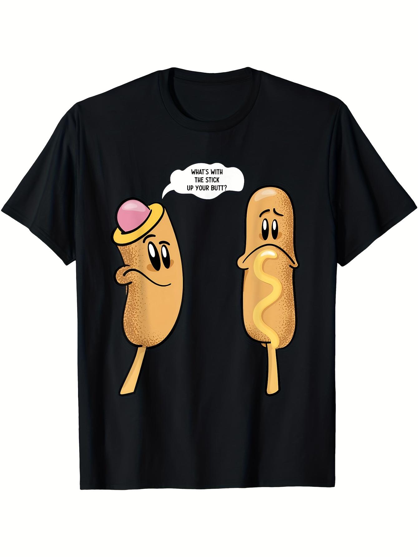

Funny Hot Dog Lover Women TShirt Retro Graphic with Funny Talking Hot Dog Design Printed Soft Crew Neck Soft Clothes S