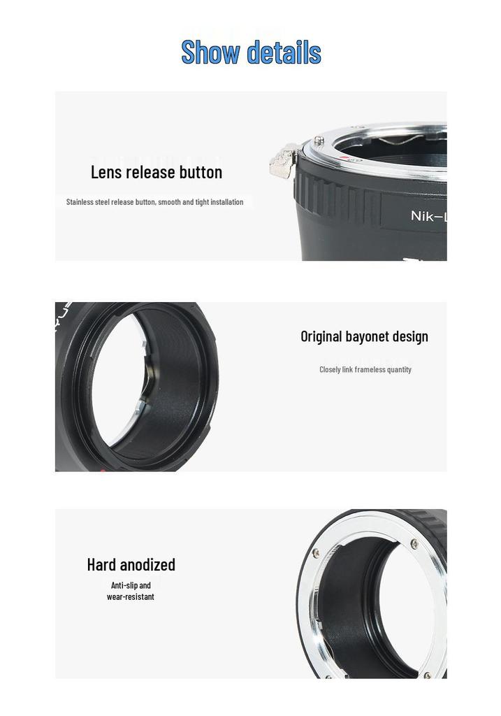 NIK-L Adapter Ring for Nikon Manual F Lens To Panasonic S1/S1R/Leica SL/Sigma Fp L