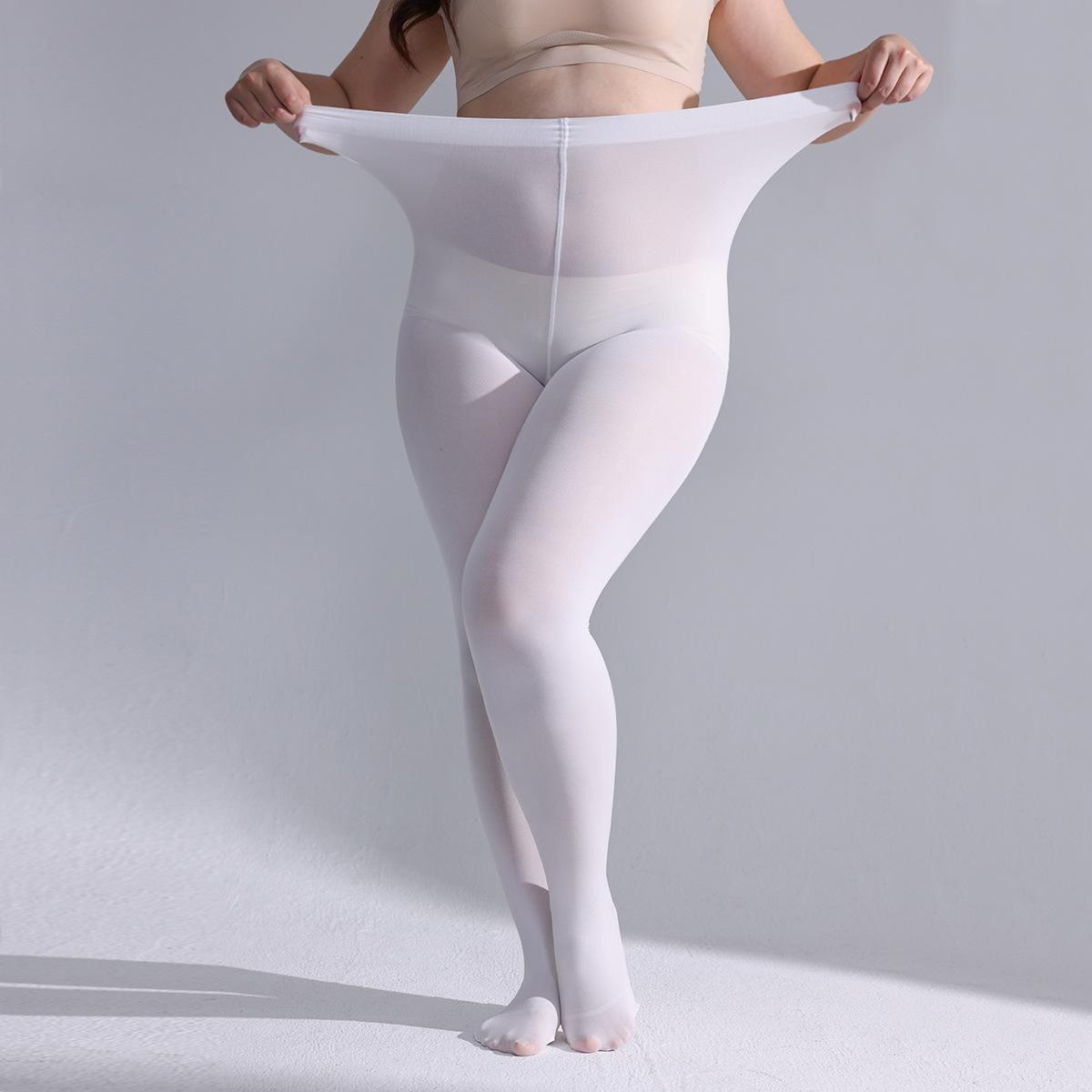 

Шелковые чулки для женщин с высокой талией и эластичной посадкой с поддержкой стопы для женщин. Цветные колготки большого размера. One Size белый