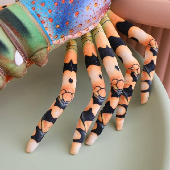 Realistic Australian Crayfish Plush Toy 3D Lobster Stuffed Animal Pillow Soft Hugging Cushion for Kids Adults