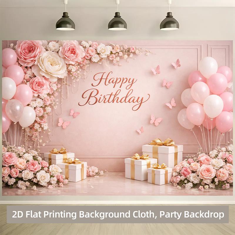 1 Piece of 2D Background Fabric, Polyester Background Fabric for Birthday Celebration Event, Party Banner