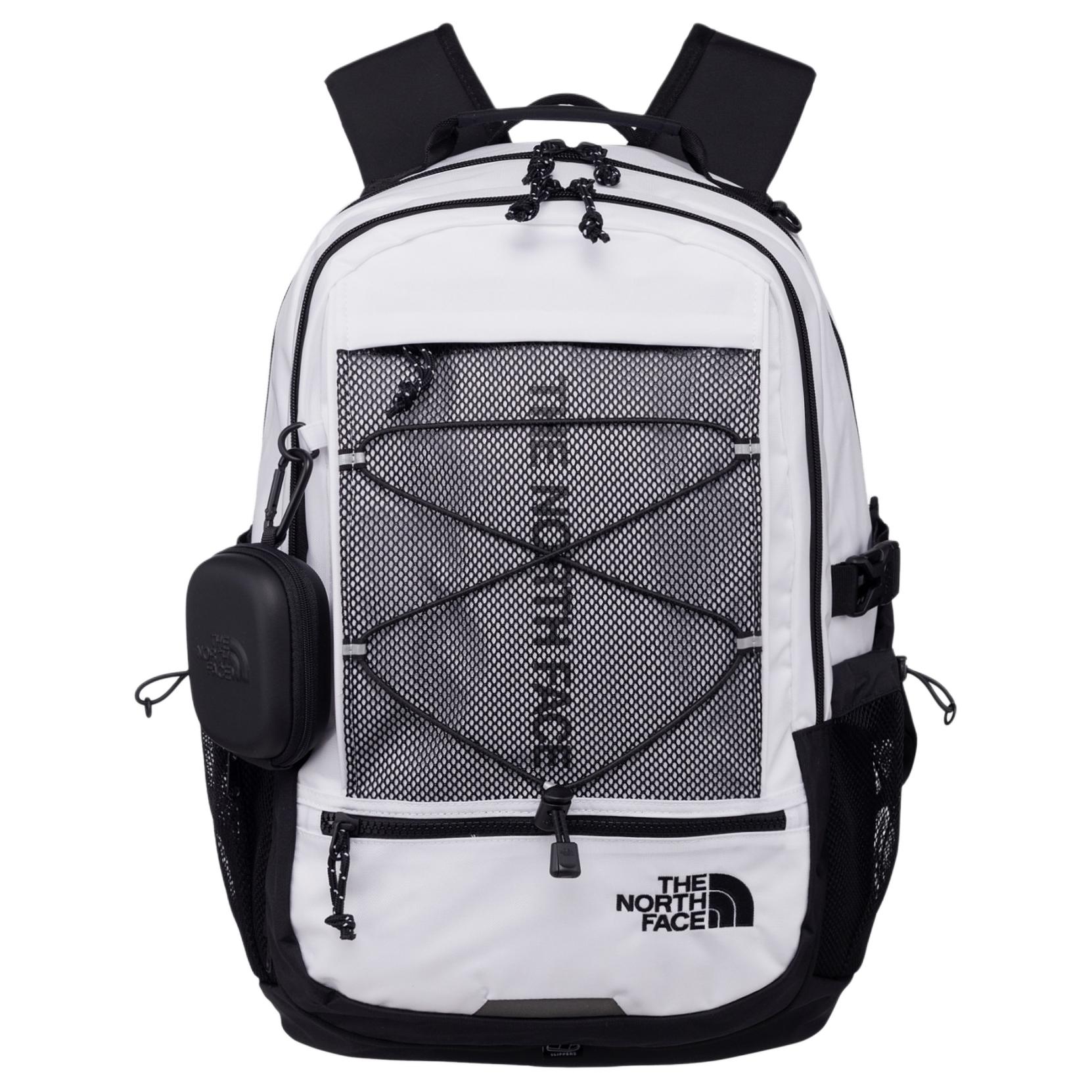 The North Face Men's White/Black Super Pack Ii 24L Sports Trend Logo Backpack Outdoor Bag Unisex Backpack Nm2dr01k