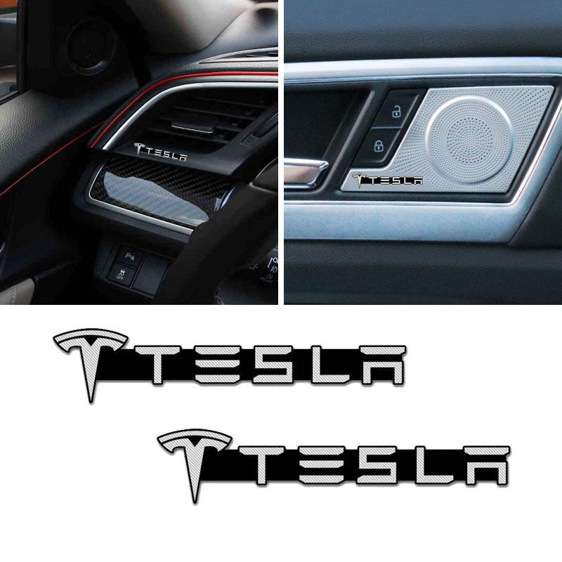 3D Car Styling Sticker Aluminum Emblem interior Speaker audio Badge For Tesla Model 3 Model X S 2016-2020 Decals TM3 TMX TMS Decal