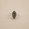Blue Fire Labradorite Marquise Ring 6x12mm, 925 Sterling Silver Statement Ring, Flashy Gemstone Jewelry