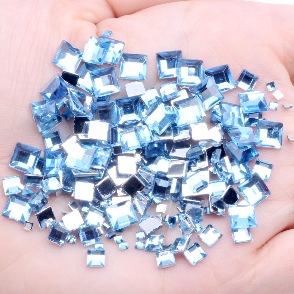 Hot Sale 4mm Acrylic Loose 10000pcs FlatBack Square Gems for Crafts Scrapbooking DIY Bags Clothes Nail Art Decoration