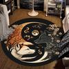 Large Anti-Slip Rug with Unique Yin Yang Round Design Washable Rug for Living Room Bedroom Decor Oriental Carpets Collection