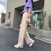 Summer Ladies Ice Silk Light Wide Leg Trousers Girl Solid Color High Waist Loose All-match Straight Casual Pants