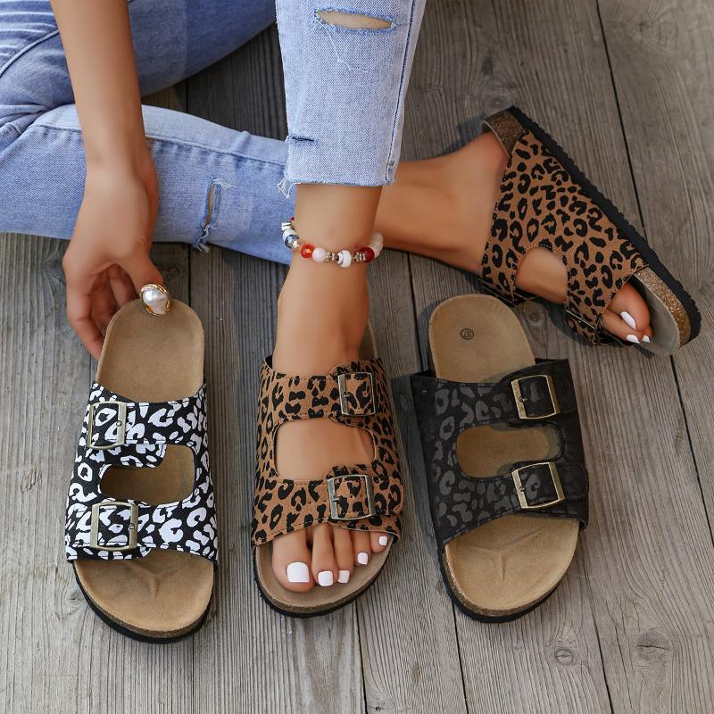 Sandali a ciabatta estivi da donna con suola spessa e fibbia a cinturino, Calzature casual da esterno per la spiaggia, Disponibili in taglie grandi.