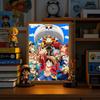 Anime Light Painting Photo Frame One Piece Luffy Zoro LED Night Light Birthday Gift Manga Bedroom Decor Original Art Moon Lamp