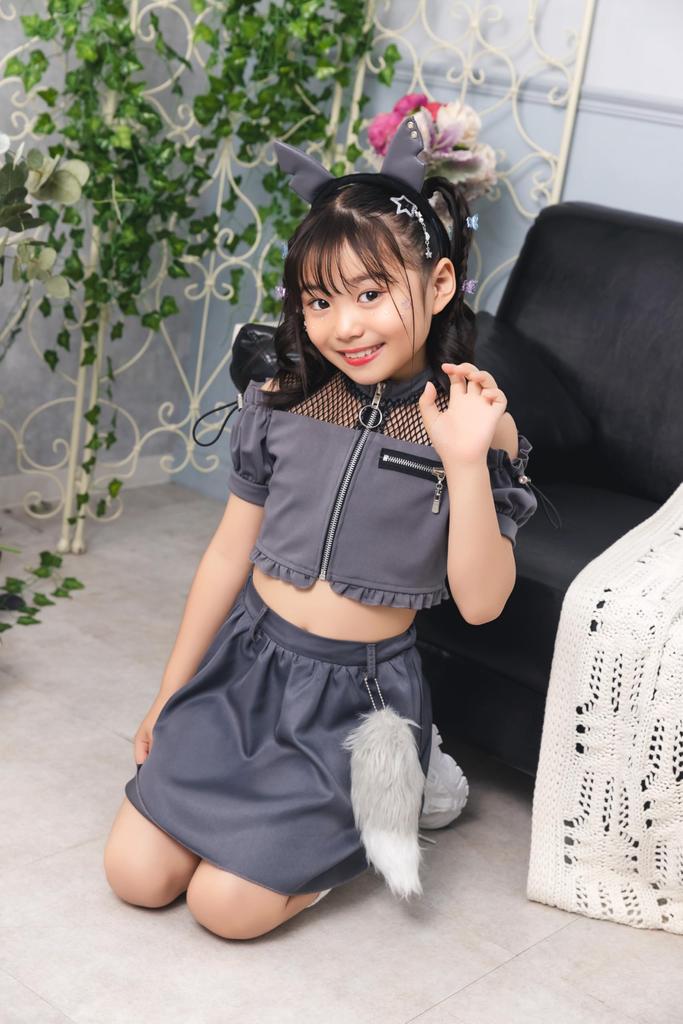 Clearstone Toxic Wolf Cosplay Costume for Gray Kids, 140cm, Girls,