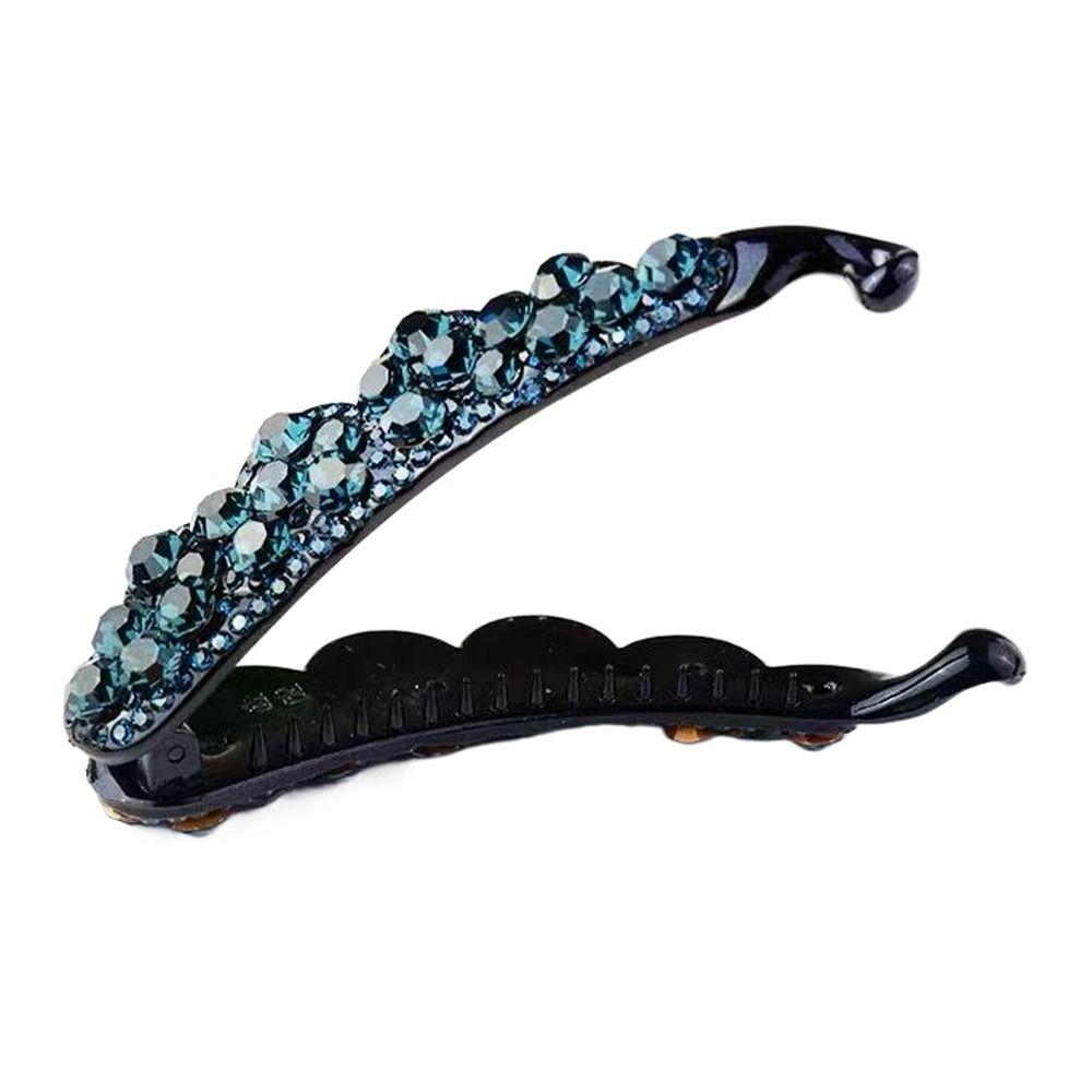Korean Style Crystal Hair Claws Elegant Sweet Hairpins Rhinestones Banana Clip  For Women Girls