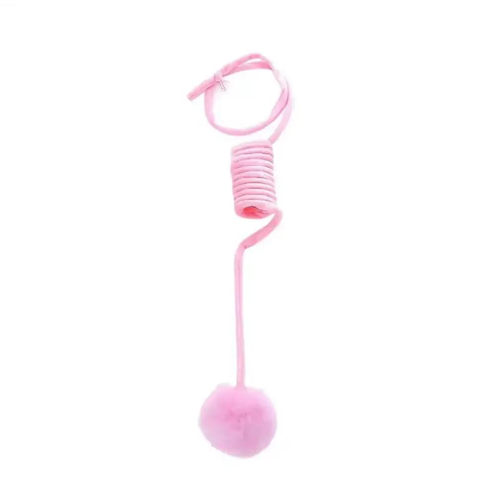 Interactive Cat Toy Funny Cat Stick Plush Spring Ball Self-Hey Hanging Door Kitten Toy Teaser Cat Wand With Bell Pet Accessories