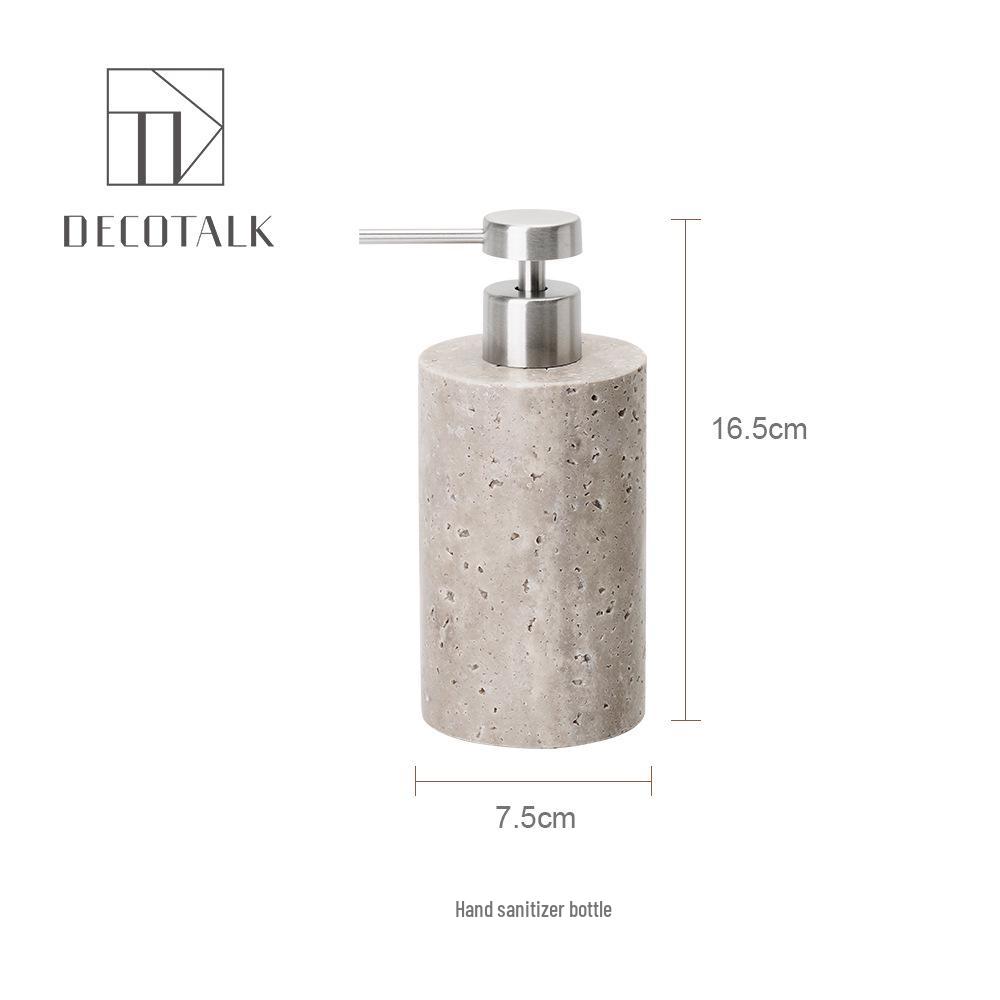 Set da Bagno Travertino Grigio Argento Wabi-Sabi: Vassoio e Decorazione per Lavabo.