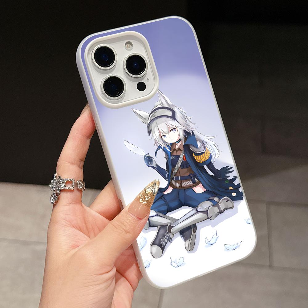 Arknights Grani Jelly Doppelschicht Weiß Handyhülle für iPhone 17 16 15 14 13 12 11 Air Pro Max Plus Schutz