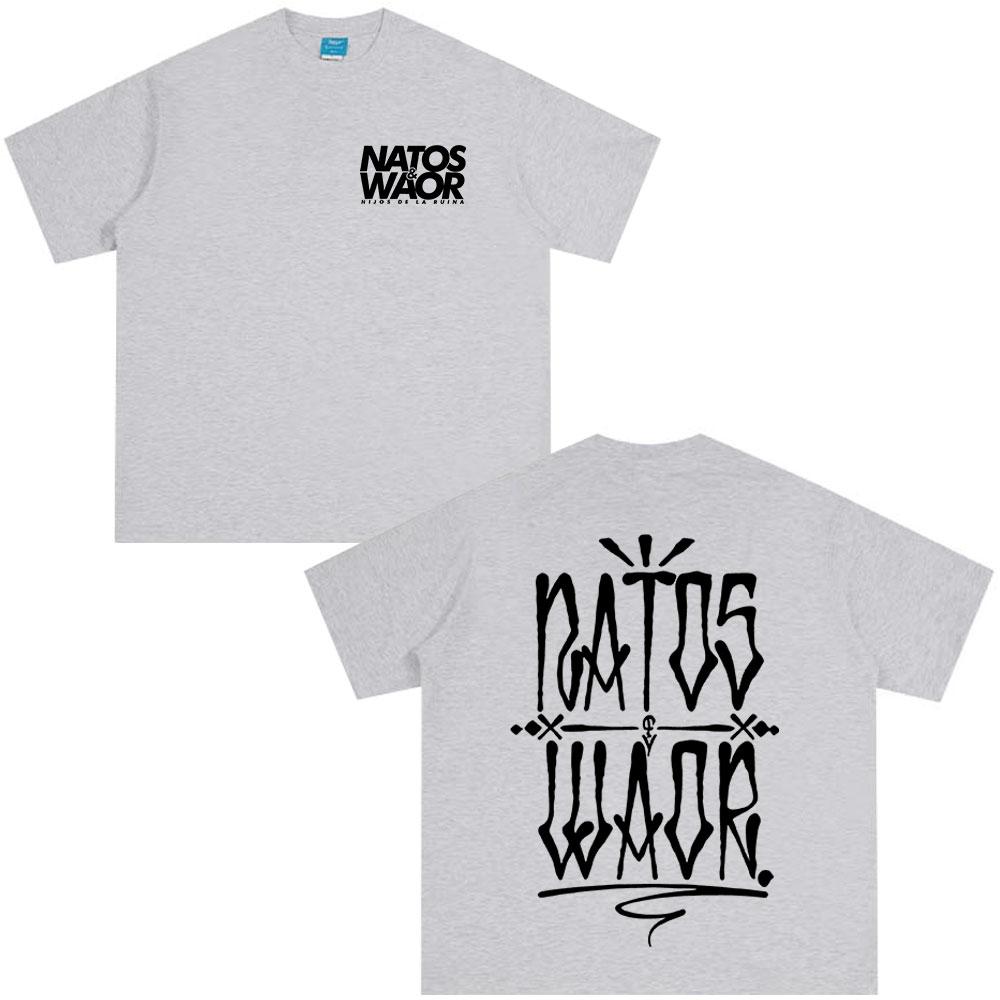 Rapper NATOS WAOR Tour 2025 T Shirts Men Women Vintage Hip Hop T-shirts Cotton Casual Oversized Short Sleeve T-shirt Streetwear