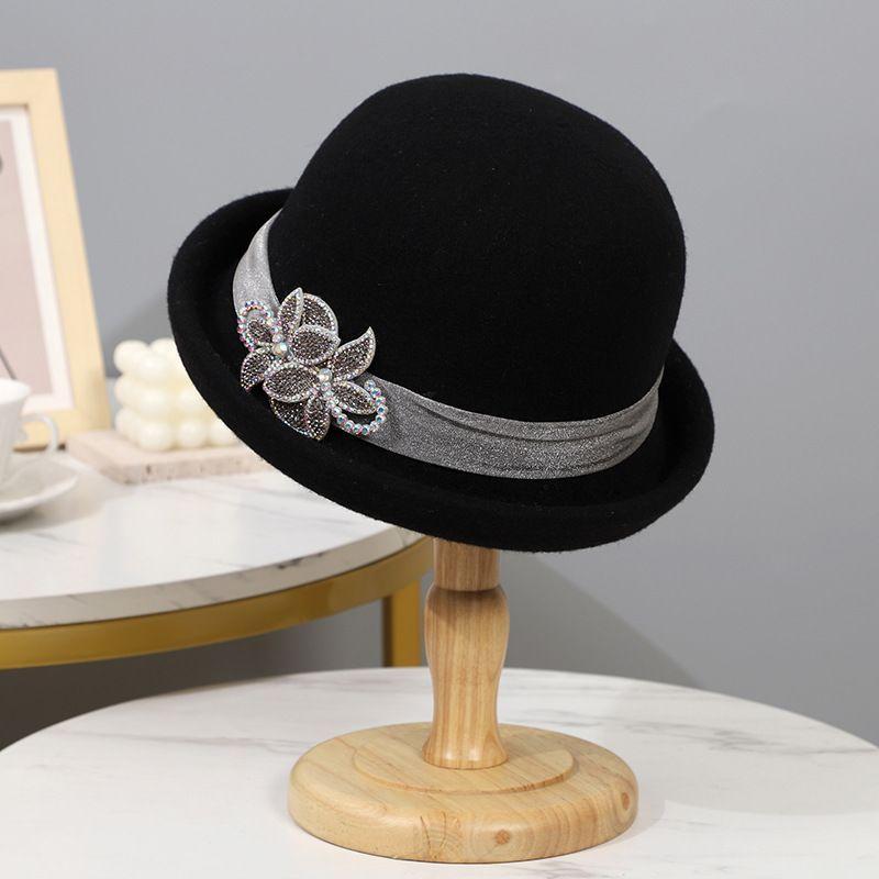 Hut Damen Herbst- und Wintermode Beckenhut Gestrickter Wollzylinder Mittelalterliche und ältere warme Bucket Hat