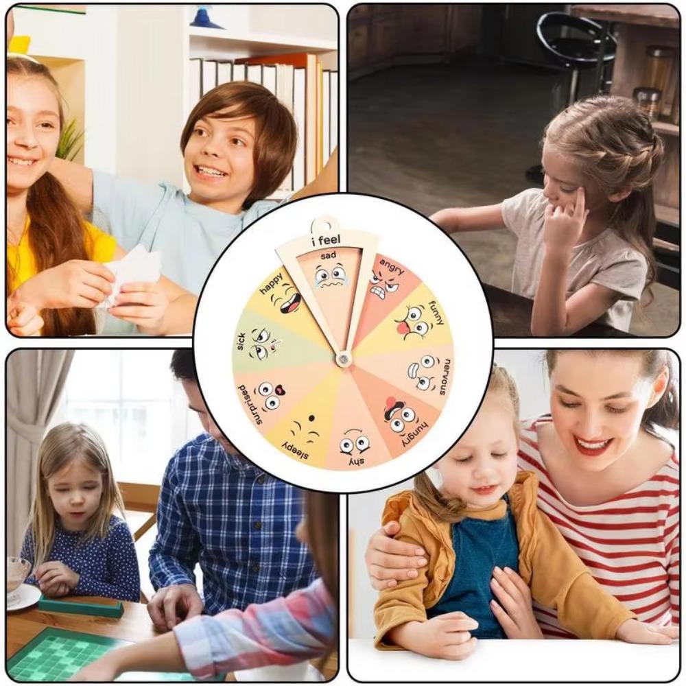 Unique Wooden Feelings Wheel Toddler-Friendly Feelings Chart Ornaments  Emotional Learning Toy