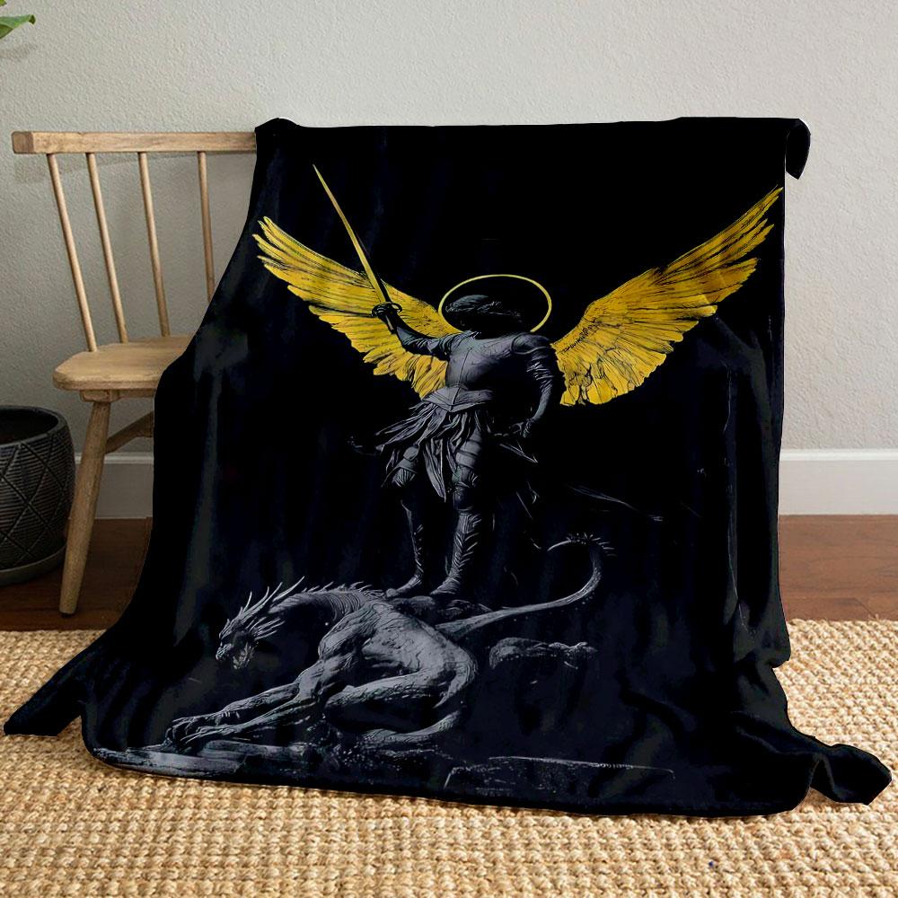 

Angel Winged Warrior Dragon Print Blanket Printed Blanket for Living Room Bed Couch lunch break Soft Cozy Blanket for Friend s festival Gift 80cm x 120cm