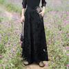 Women's Ethnic Style Embroidered Wide-Leg Pants - Casual Retro Long Trousers