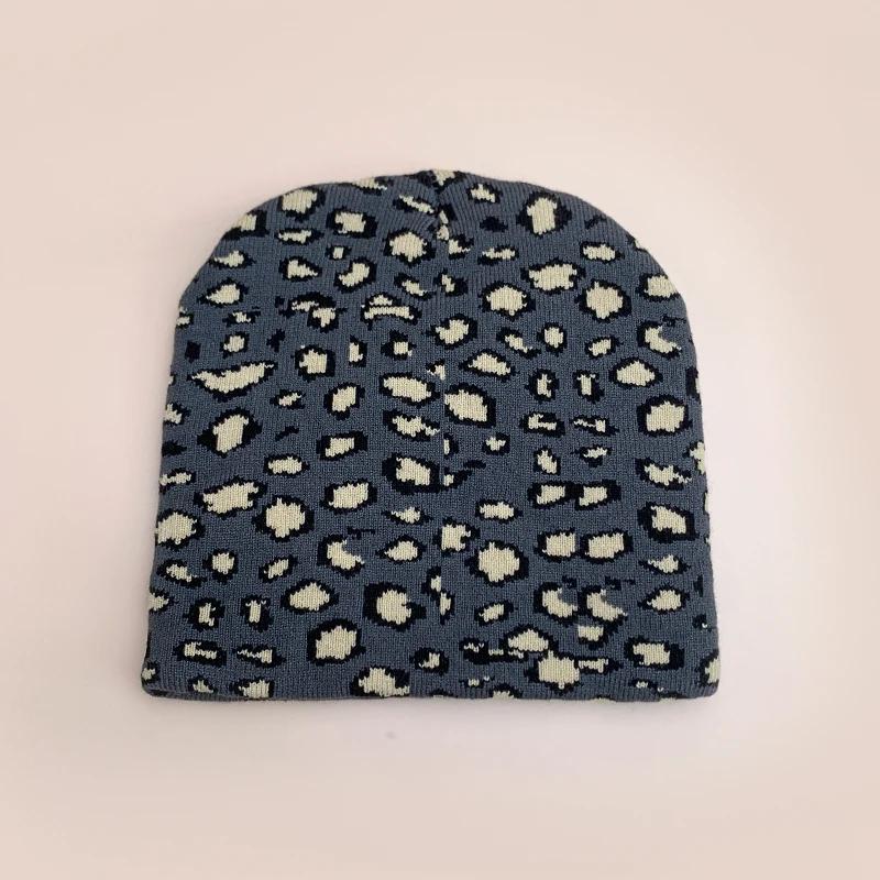 Retro Leopard Speckles Wool Knitted Hats Autumn And Winter Personal Warm Ins Versatile Hip Hop Fashion Y2K Niche Street Beanies