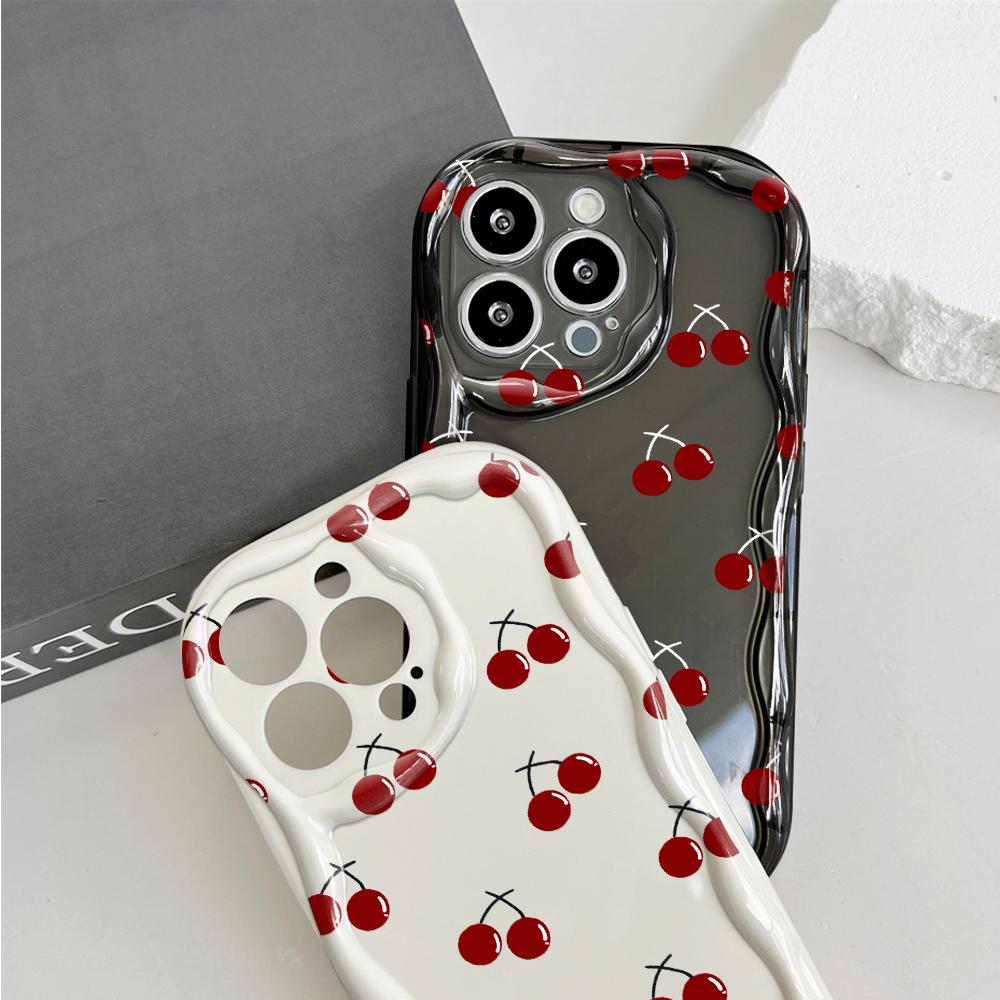 Cute Cartoon Pattern Cream Texture Casing Wavy Edge Soft Silicone Cover Phone Case for OPPO Reno Realme