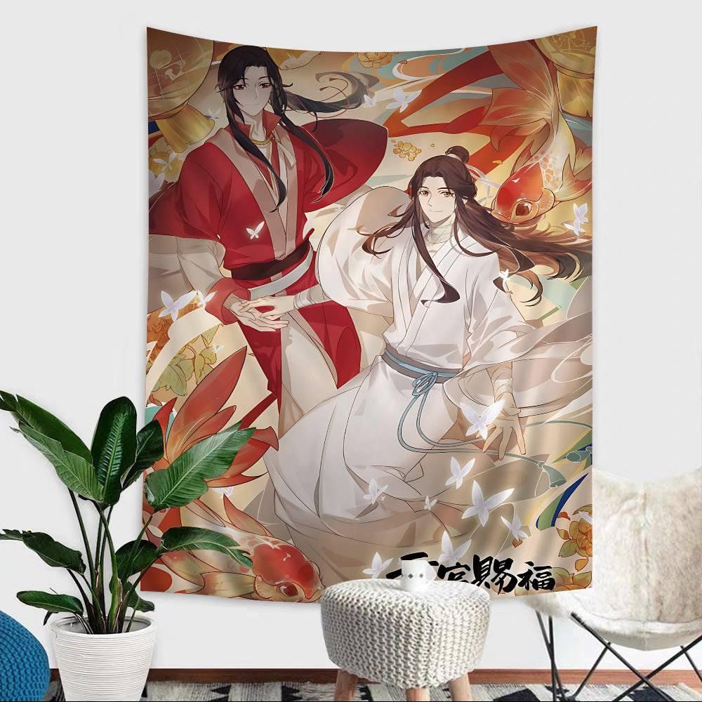 Tian Guan Ci Fu Hippie Wall Hanging Tapestries Art Science Fiction Room Home Decor Kawaii Room Decor