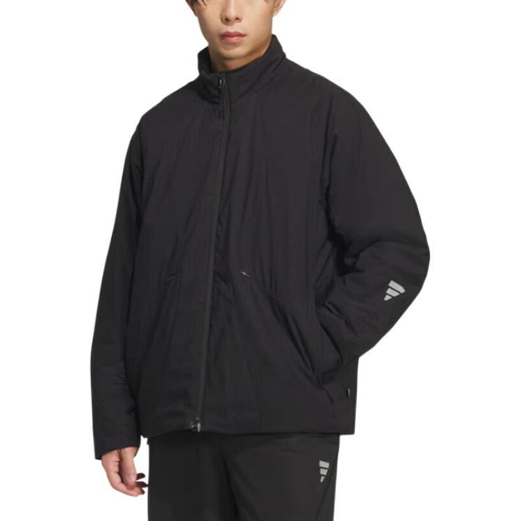 adidas Comfortable Solid Color Stand Collar Zipper Cotton Jacket Men Jackets KC2567