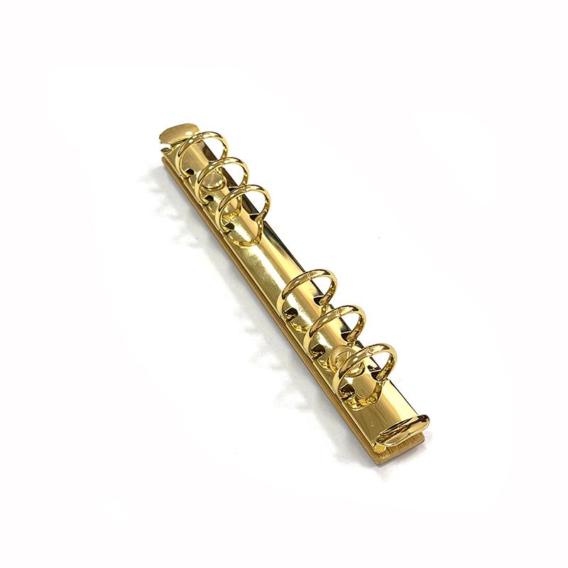 

Съемная пряжка для скоросшивателя формата А6 с бамбуковой задней панелью, 6 отверстий, металлические кольца, зажимы для альбома, блокнота золотистый