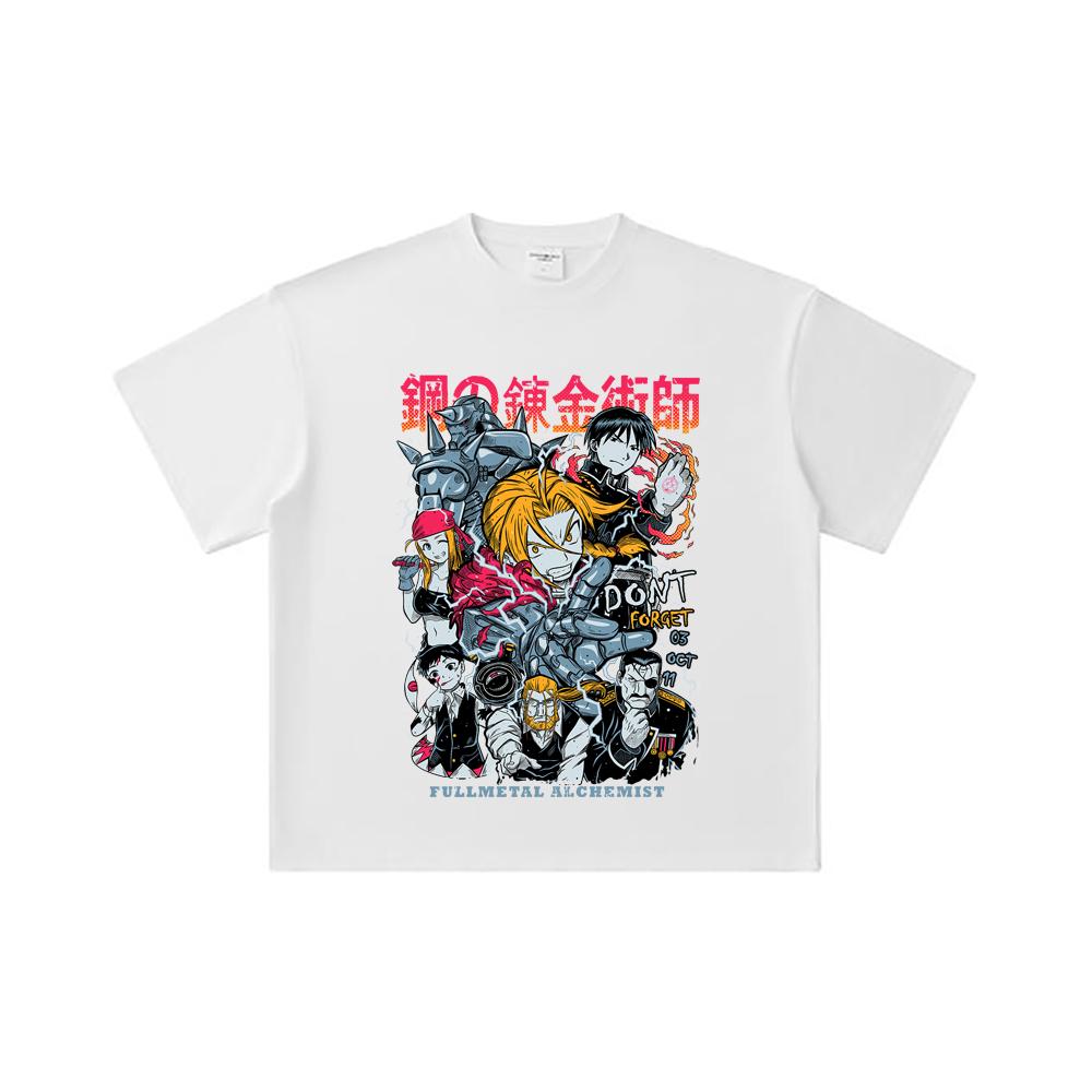 260 GSM Double Yarn 32 Count 100% Cotton Fullmetal Alchemist V1 Print Unisex Heavy Cotton T Shirt