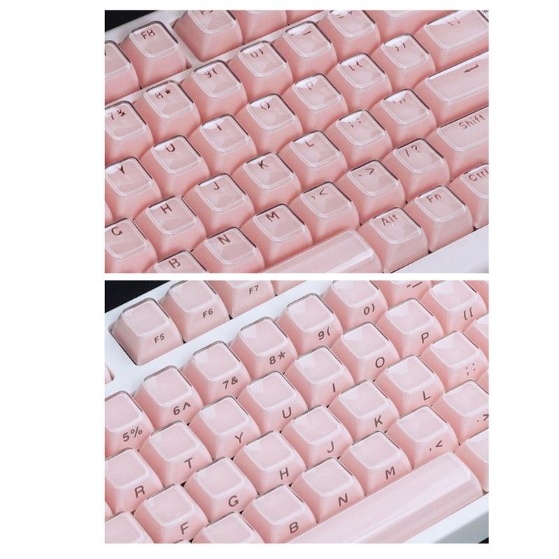113Key PC Keycaps Set for Mechanical Keyboards with Double Shot Injections OEM Profile Keycap Crystal Jelly Design