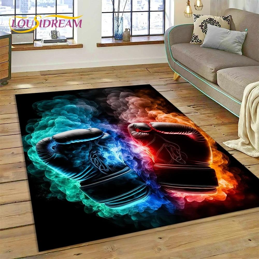 Rękawice bokserskie Bokser Walka Kreskówka Dywanik Dywan do Salonu Sypialni Dekoracja Domu, Mata Podłogowa Antypoślizgowa Dekoracja na Sofę Wycieraczka