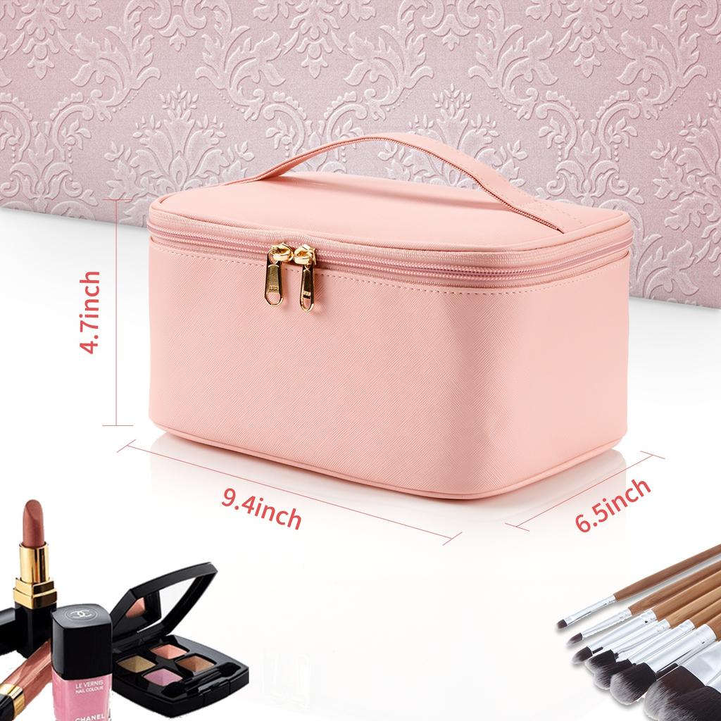 Relavel Portable Cosmetic Bag Travel Makeup Organizer case Make up Bag Large Makeup Bag for Women with Cosmetics Toiletries