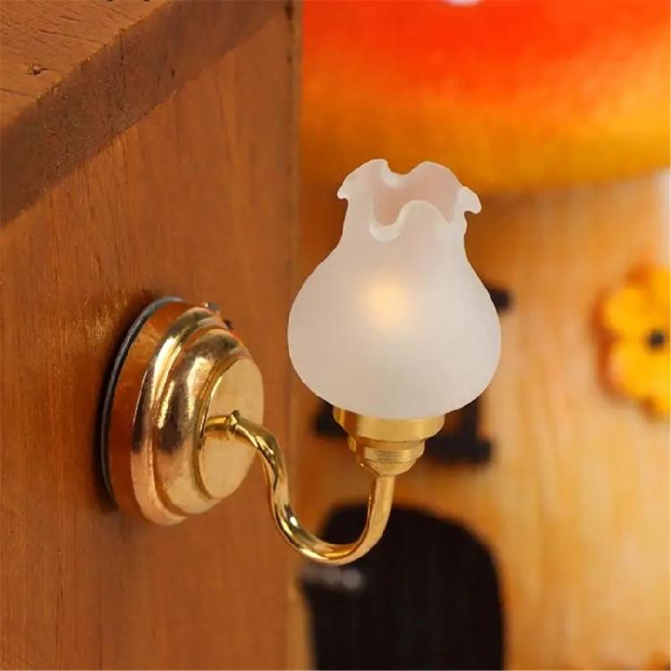 1:12 Dollhouses Living Room Wall Sconce Kid LED Wall Lamp Toy Furniture House Lamp Dollhouses Furniture for Girl