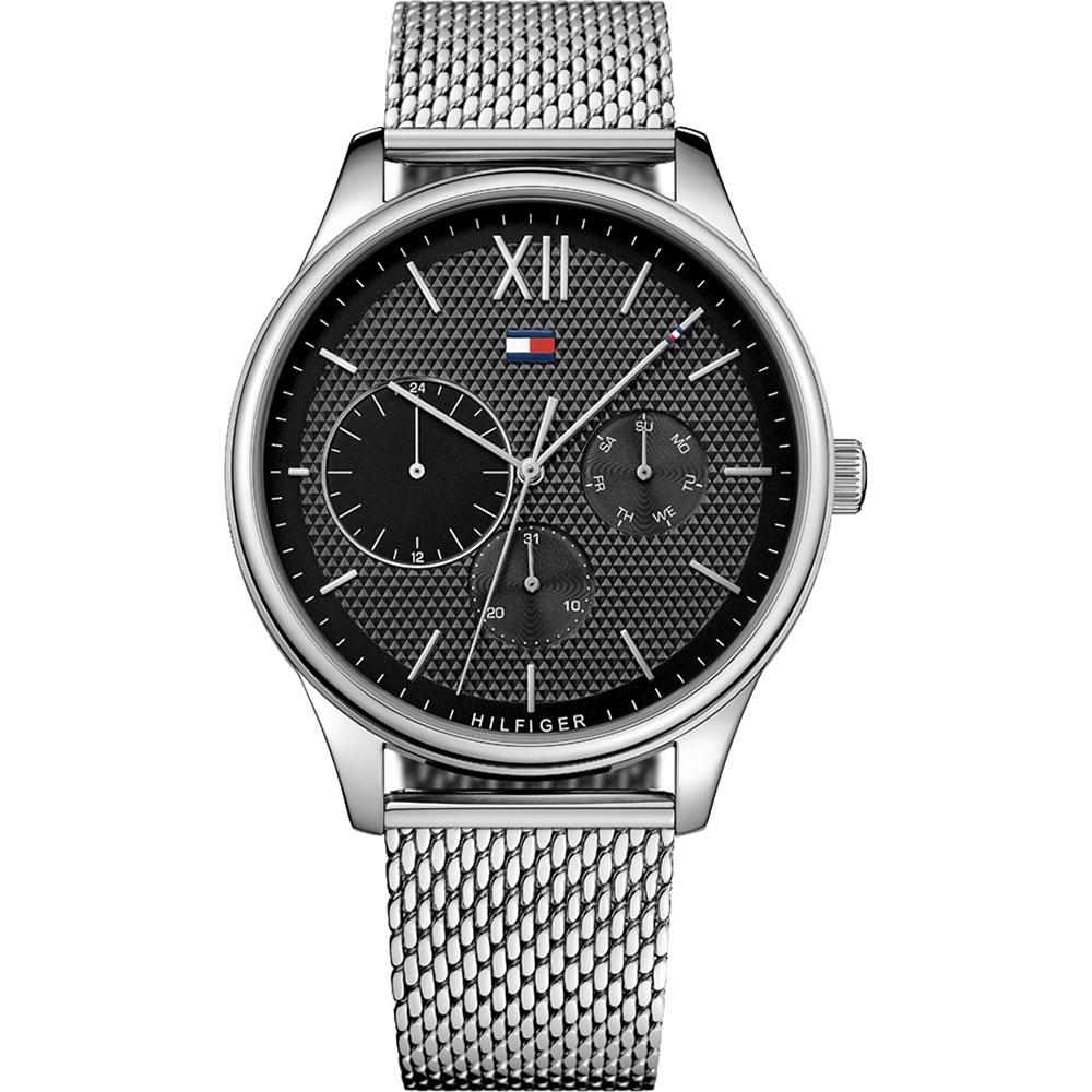 

Tommy Hilfiger Damon Black Dial Silver Stainless Steel Men s Quartz Watch 1791415 чёрный