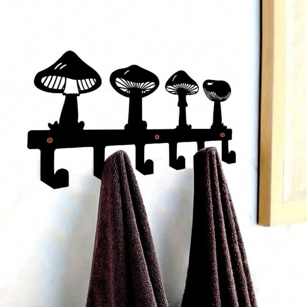 Mushroom Shaped Wall Hook for Bags and Keys Modern Home Decor Metal Artwork Rustic Room Decor
