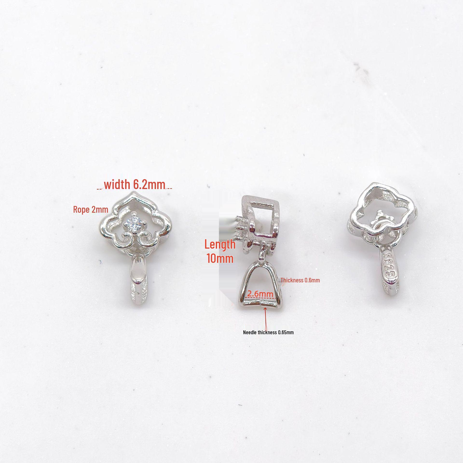 2025 S925 Silver Clip Buckle Set with Jade, Diamond Buddha, Guanyin Pendants & Melon Seed Buckles
