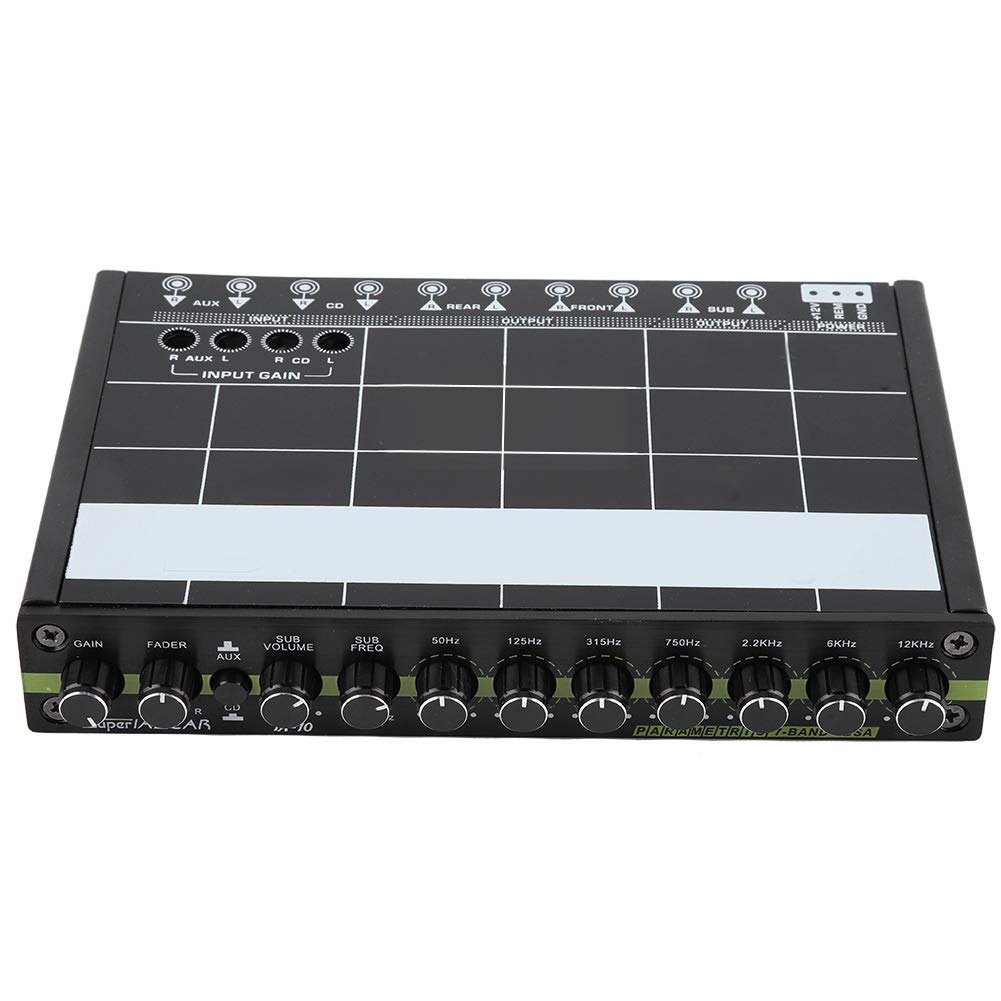 7 Band Graphic Equalizer, 1PCS Eye Anchor Car Audio Stereo EQ Equalizer with 7 Bands) Black)