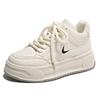 2025 Winter Velvet Little White Shoes New Korean Version Ins Female Students Height Increase Sports Board Shoes Warm and Casual C12-2