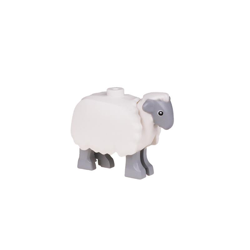 Cute Animals Sheep featuring Black Head and Legs and Eyes Pattern 74188pb01 Construction Block Playthings MOC Children Playthings 1PC