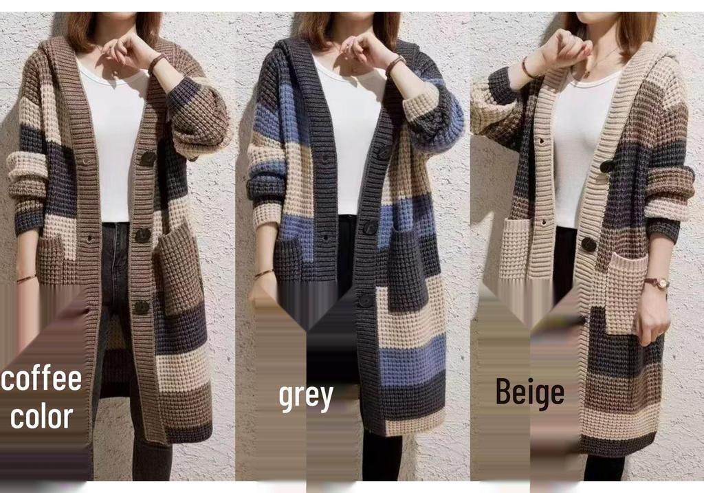 Women's Chunky Knit Hooded Cardigan - Autumn/Winter 2025