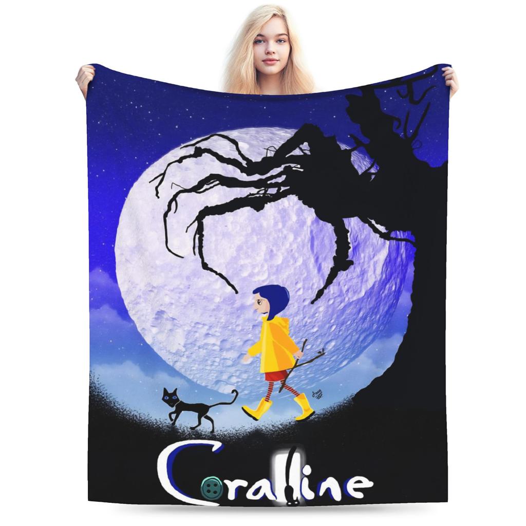 Coralines Flannel Blankets Winter  Warm Bedding Throws for Girls Boys Living Room Funny Bedspread Sofa Bed Cover