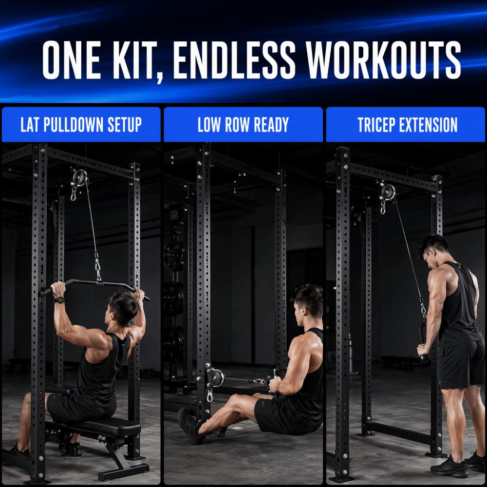5 piezas Capacidad de Carga 200KG Polea de Fitness Cable de Acero Ajustable Cuerda de Acero Entrenamiento de Fuerza