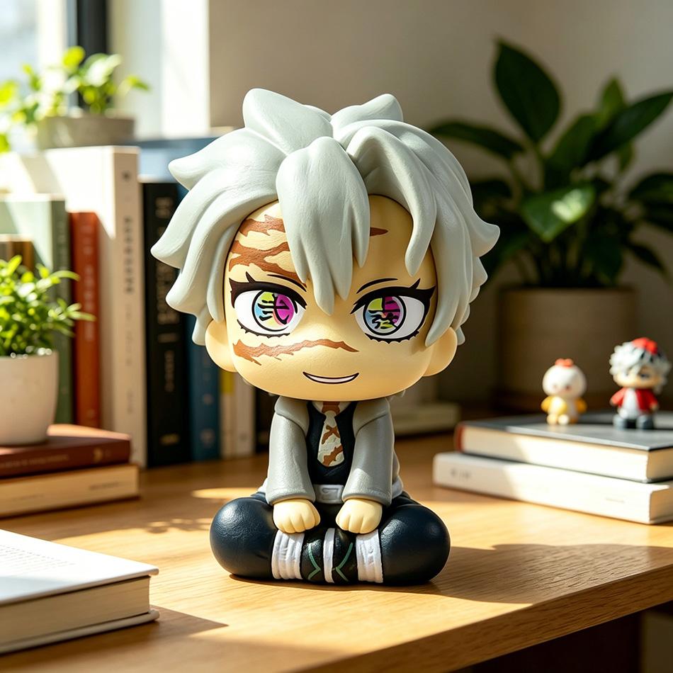 10Cm Anime Merch Tanjirou Doma Sanemi Rengoku Obanai Q Version Pvc Collectible Model Toy For Kids Adults Gifts