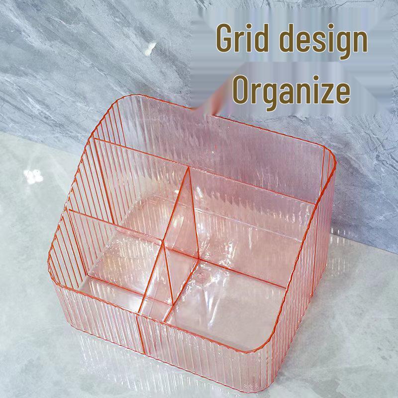 Acrylic Makeup Brush & Lipstick Organizer with Skincare Product Holder