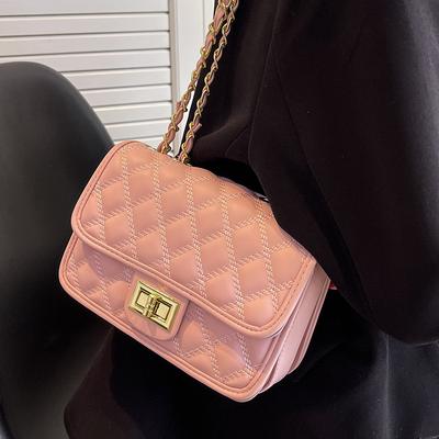 Premium Texture Small Bag Women's Summer 2024 New Niche Diamond Chain Bag Women's Popular Messenger Bag Small Square Bag