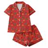 Women's Short Sleeve Shorts Set Milk Silk Brushed Fabric Two Piece Loungewear Outfit