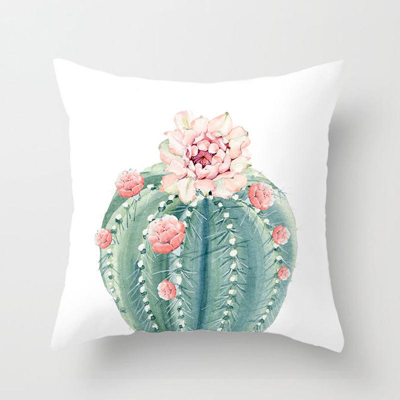 Cactus Succulents Print Pattern Cushion Cover Home Living Room Sofa Decoration Square Pillow Pillow Cover
